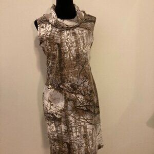 Javier Simorra dress camouflage cowl neck